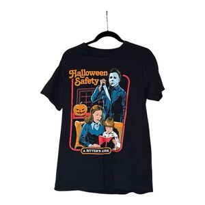 Halloween Safety Sitter's Guide T-Shirt Horror Movie Funny Creepy Co Size Medium